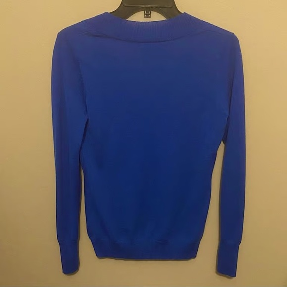 The Limited Merino Wool Blend Lightweight V-Neck Sweater Royal Blue Size Medium - Picture 4 of 5